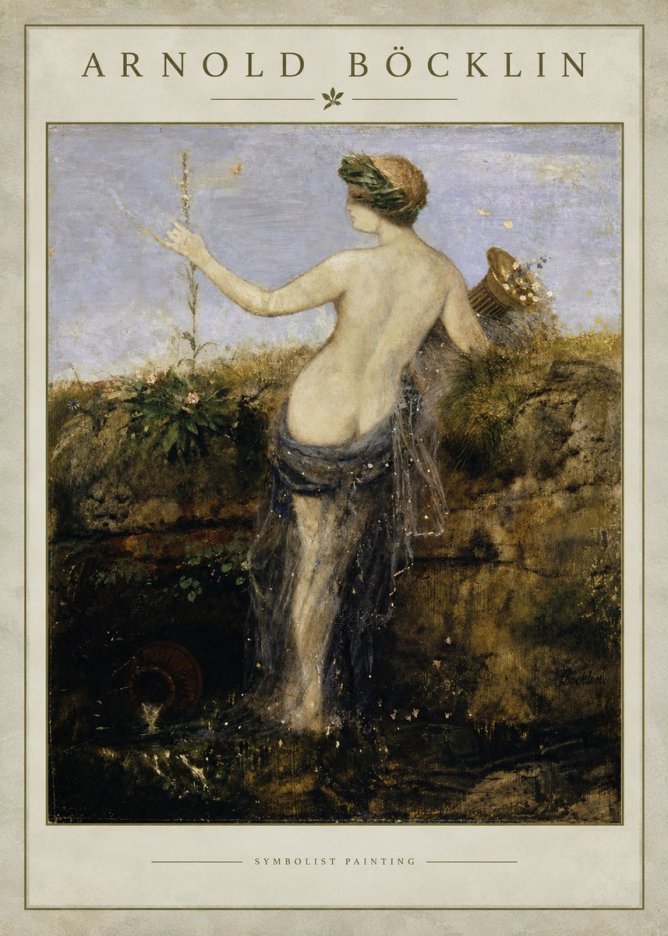 Arnold Böcklin Nymph in a Spring Forest No3 - Plakat