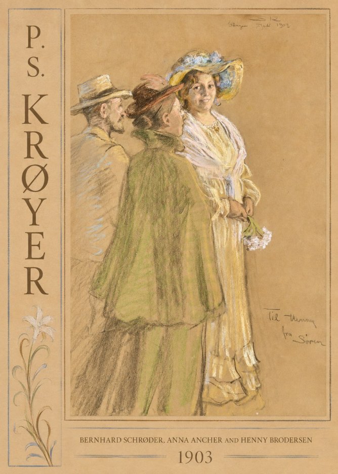 P.S. Krøyer Bernhard Schrøder, Anna Ancher and Henny Brodersen No2 - Plakat