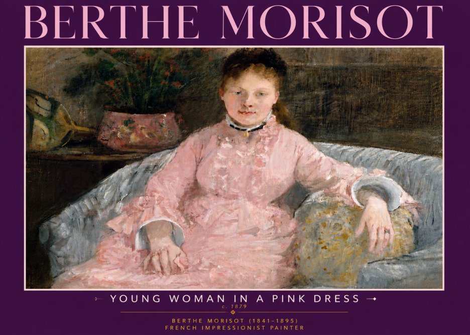Berthe Morisot Young Woman in a Pink Dress I No6 - Plakat