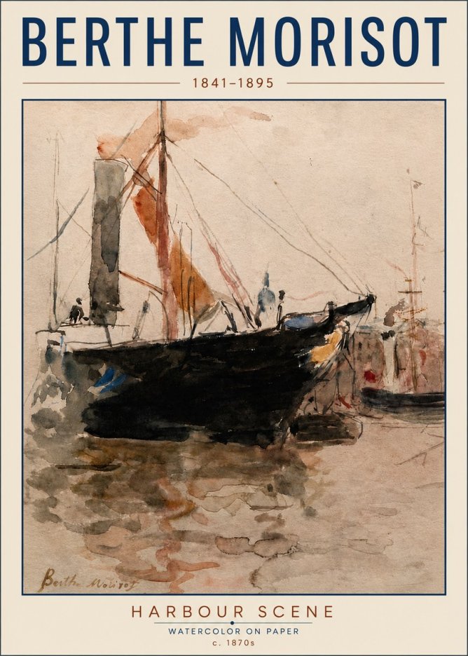 Berthe Morisot Harbour Scene No5 - Plakat