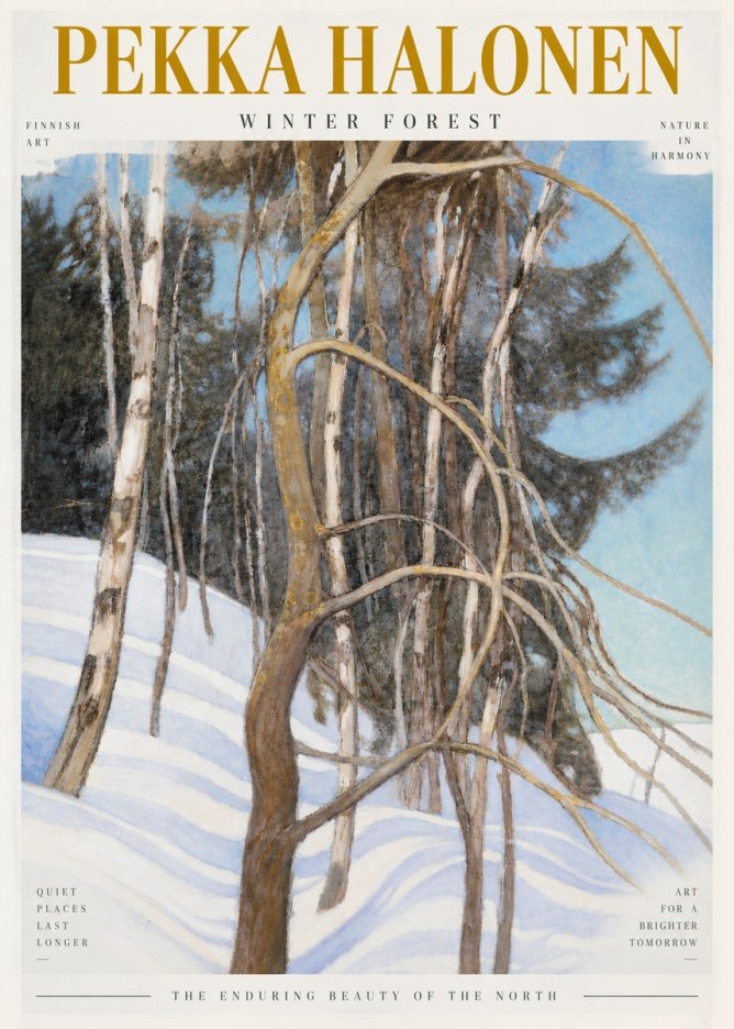 Pekka Halonen Winter Forest III No4 - Plakat
