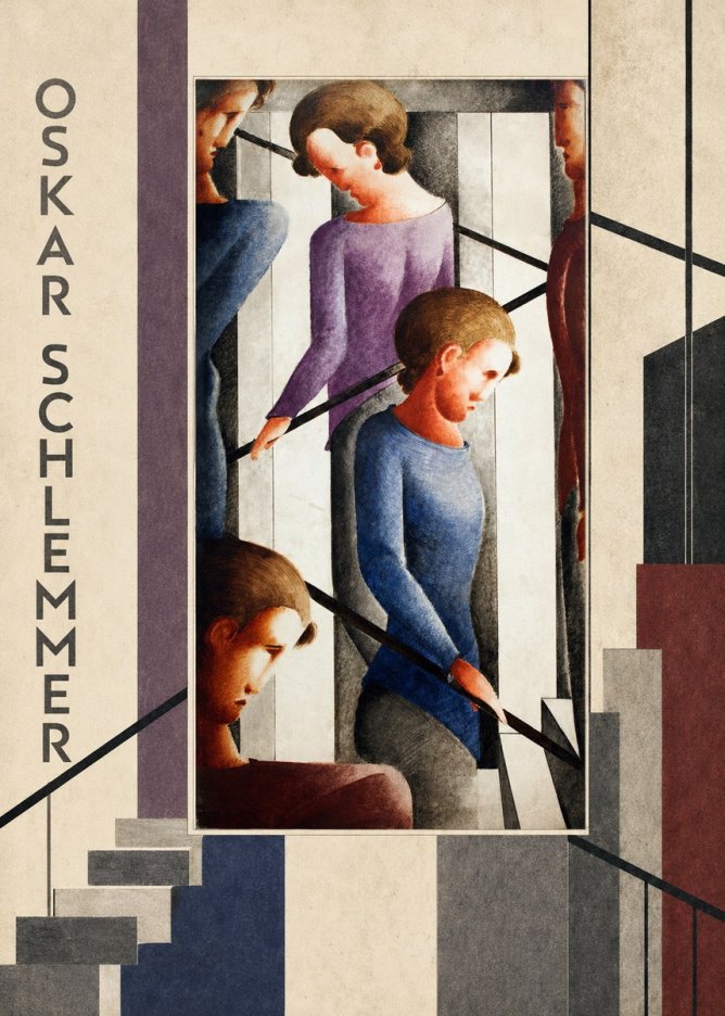 Oskar Schlemmer Staircase Figures I No3 - Plakat