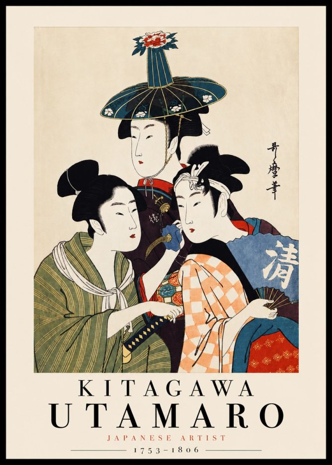 Kitagawa Utamaro Three Beauties No3 - Plakat
