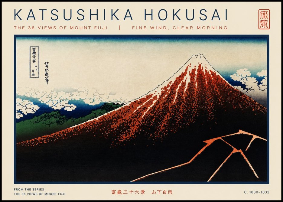 Katsushika Hokusai Fine Wind, Clear Morning No5 - Plakat