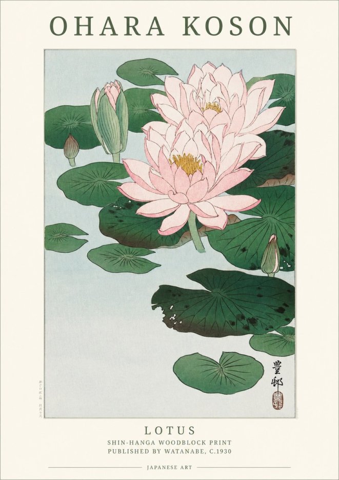 Ohara Koson Lotus I No1 - Plakat