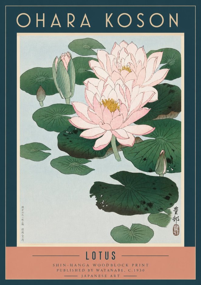 Ohara Koson Lotus I No3 - Plakat