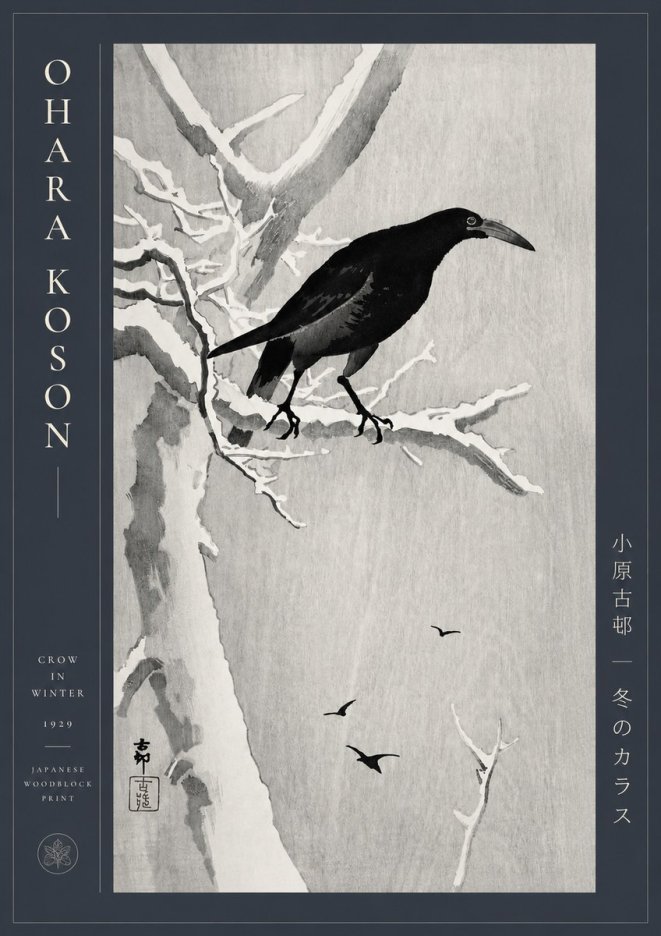 Ohara Koson Crow in Winter I No2 - Plakat