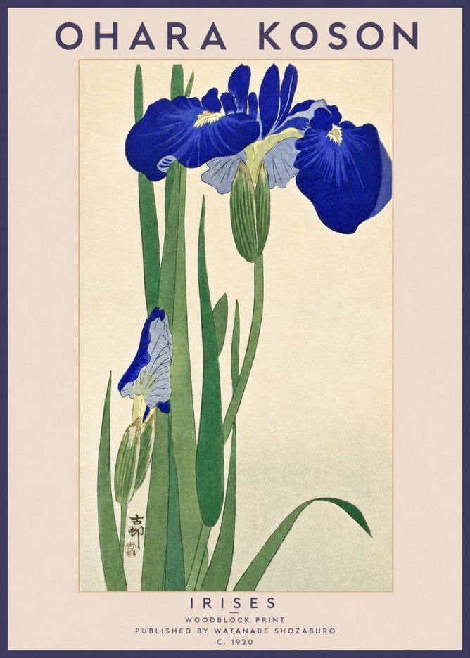 Ohara Koson Irises I No4 - Plakat