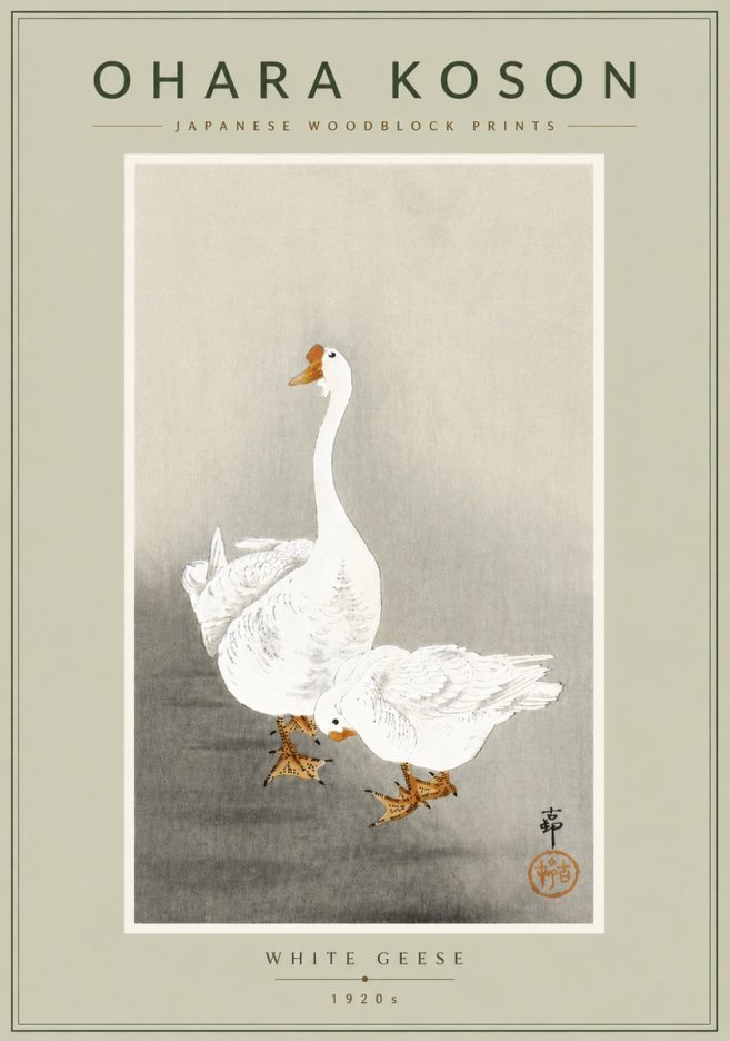 Ohara Koson White Geese No6 - Plakat