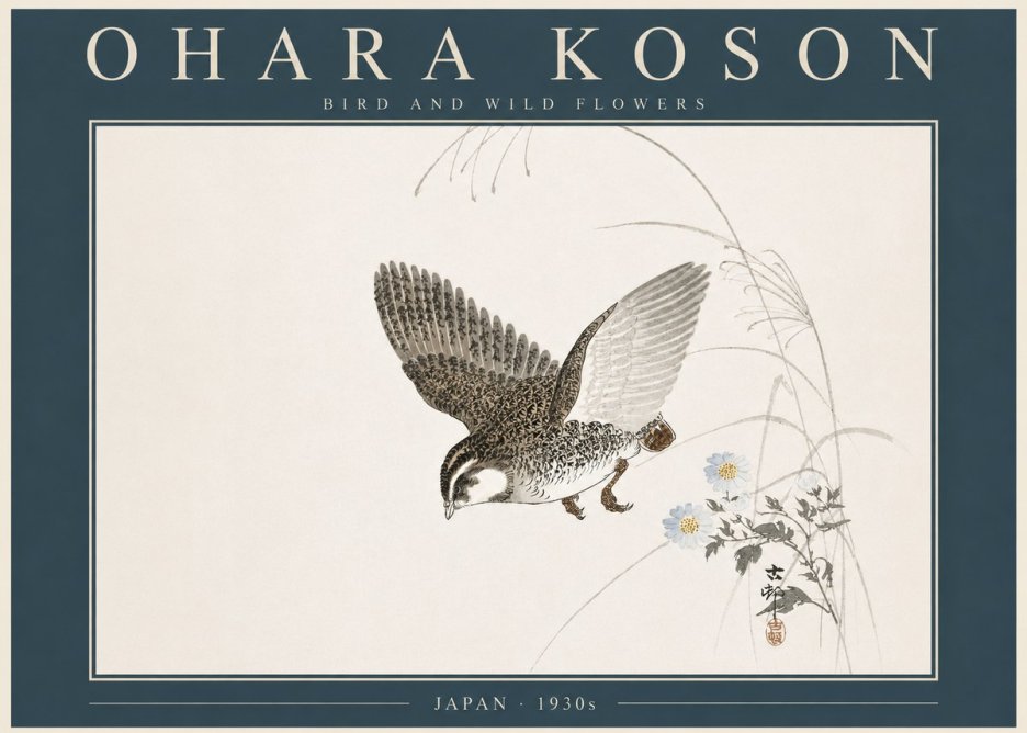 Ohara Koson Bird and Wild Flowers No5 - Plakat