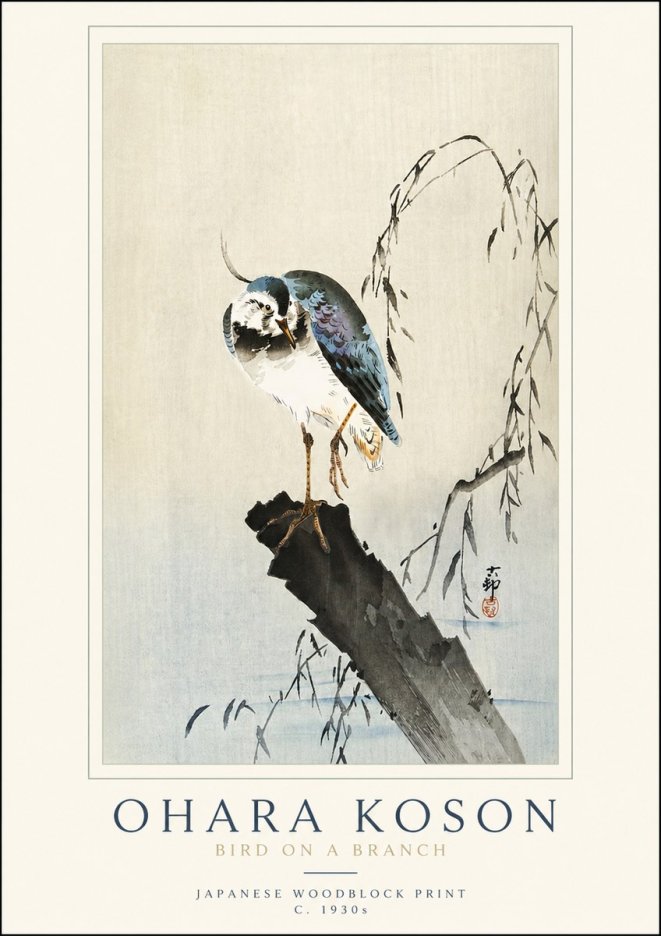 Ohara Koson Bird on a Branch III No3 - Plakat