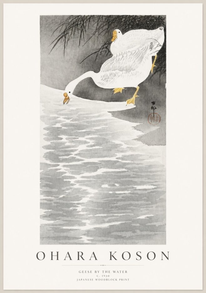 Ohara Koson Geese by the Water No1 - Plakat
