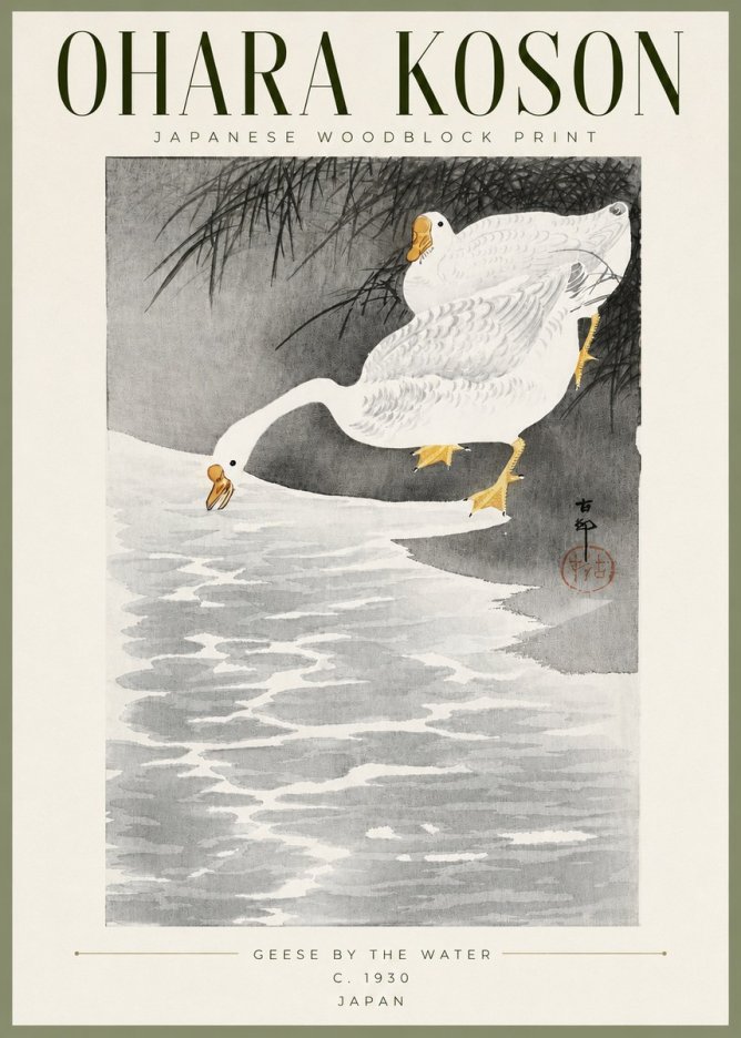Ohara Koson Geese by the Water No2 - Plakat