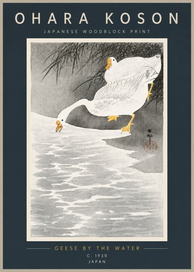 Ohara Koson Geese by the Water No3 - Plakat
