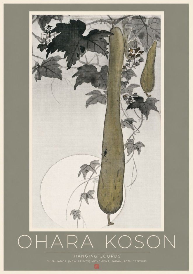 Ohara Koson Hanging Gourds No2 - Plakat