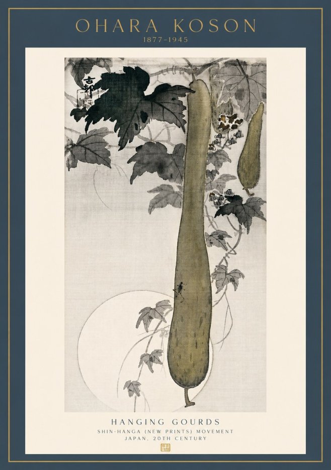 Ohara Koson Hanging Gourds No3 - Plakat
