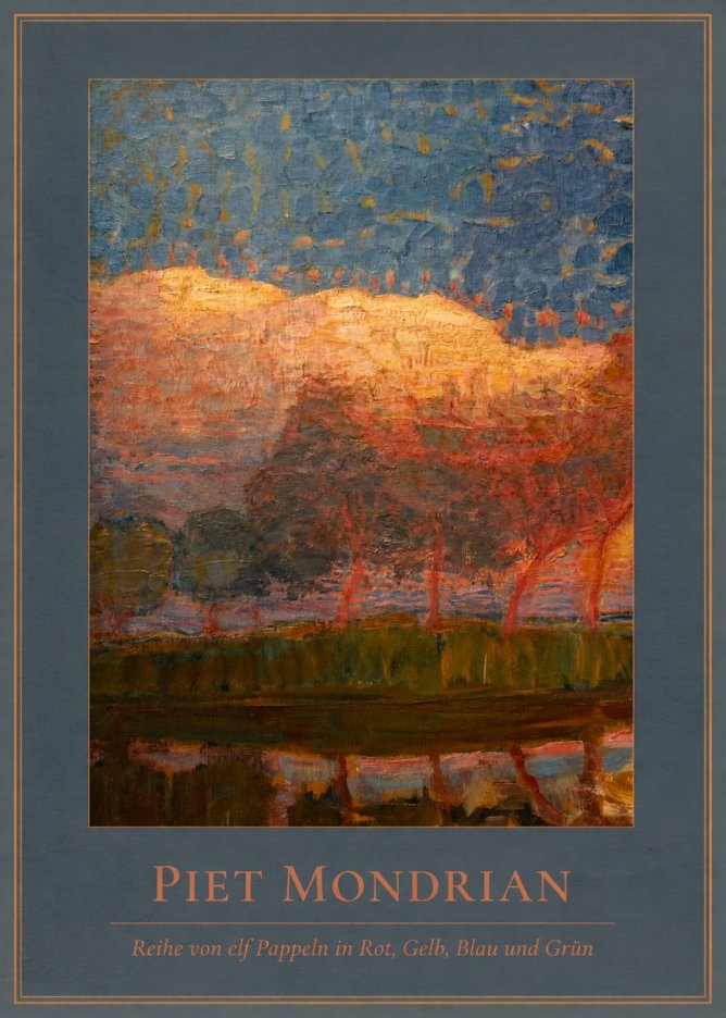 Piet Mondrian Reihe Von Elf Pappeln in Rot, Gelb, Blau Und Grün No4 - Plakat