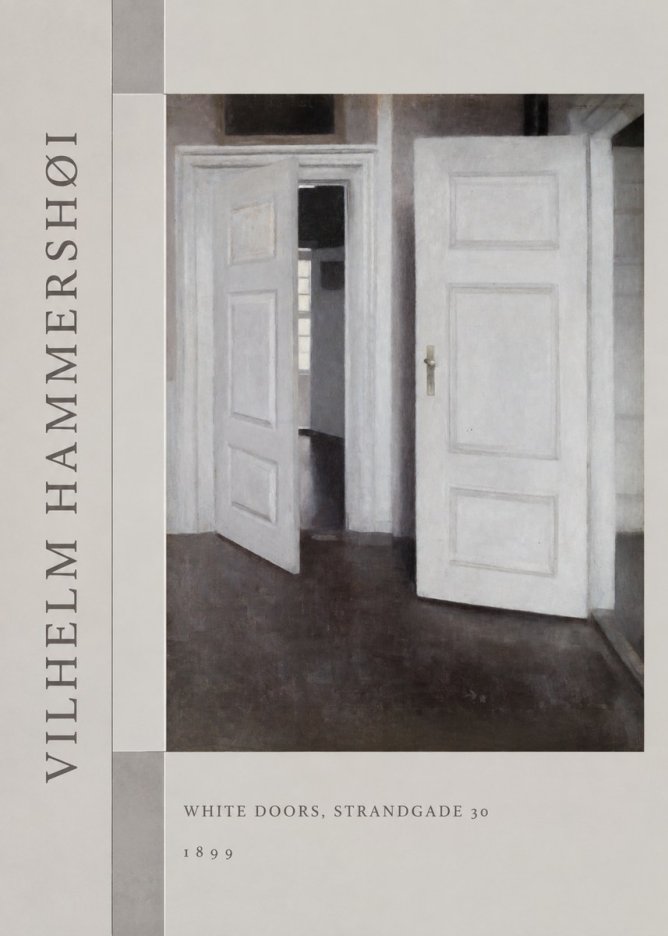 Vilhelm Hammershøi White Doors, Strandgade 30 No2 - Plakat
