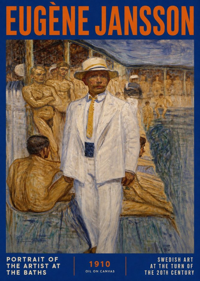 Eugène Jansson Portrait of the Artist at the Baths No2 - Plakat
