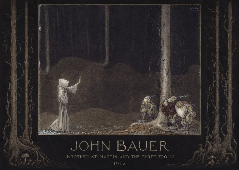 John Bauer Brother St. Martin and the Three Trolls No2 - Plakat