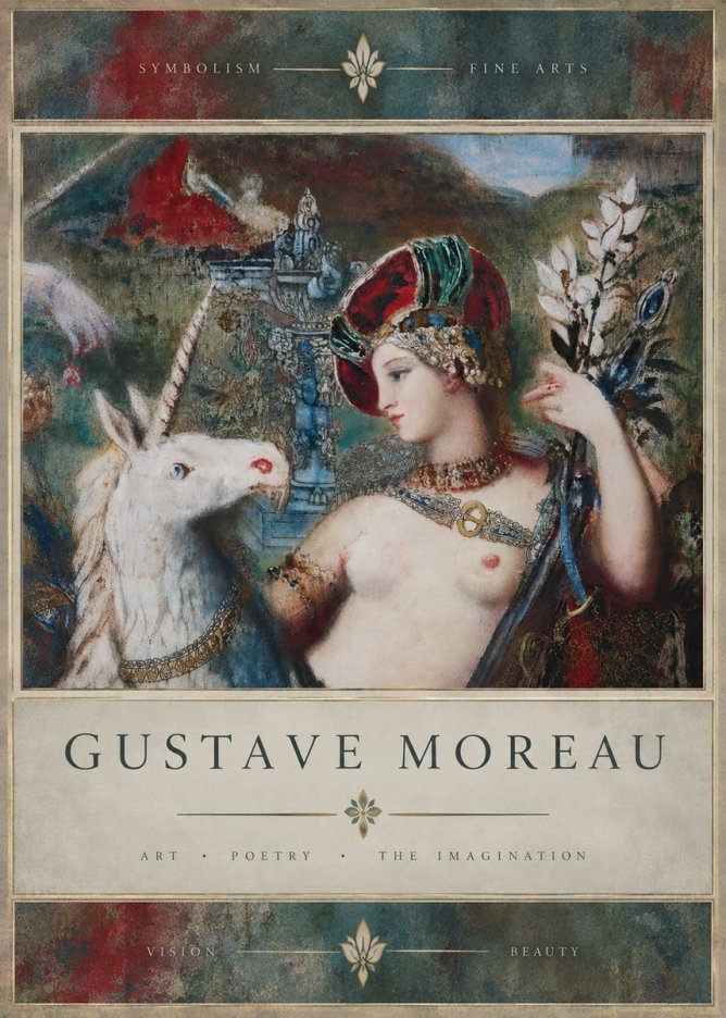 Gustave Moreau The Unicorns I No5 - Plakat