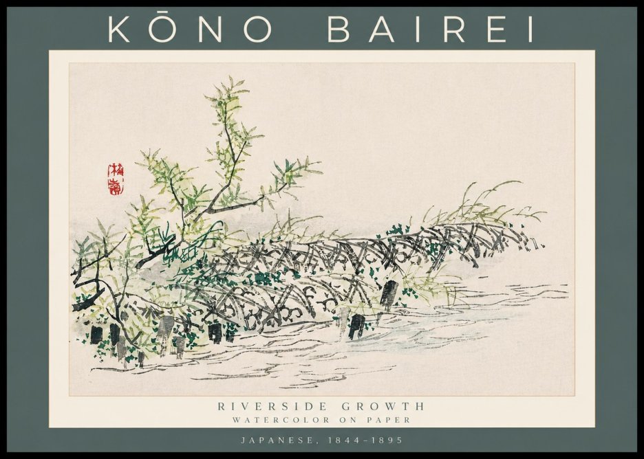 Kōno Bairei Riverside Growth No3 - Plakat