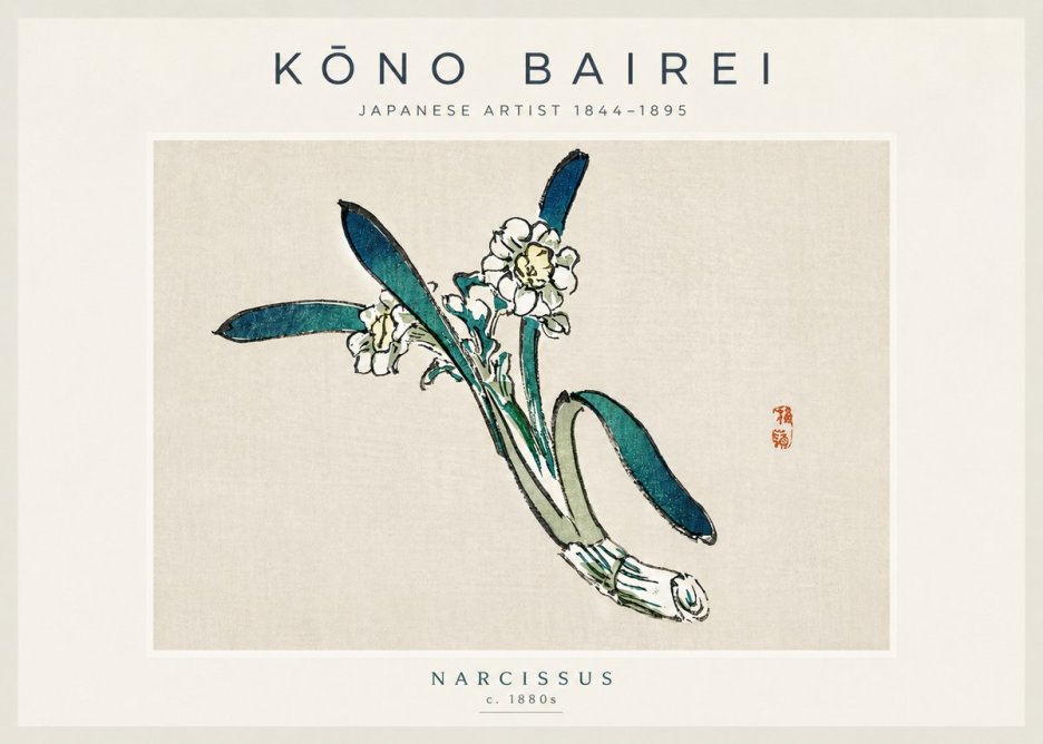 Kōno Bairei Narcissus No4 - Plakat