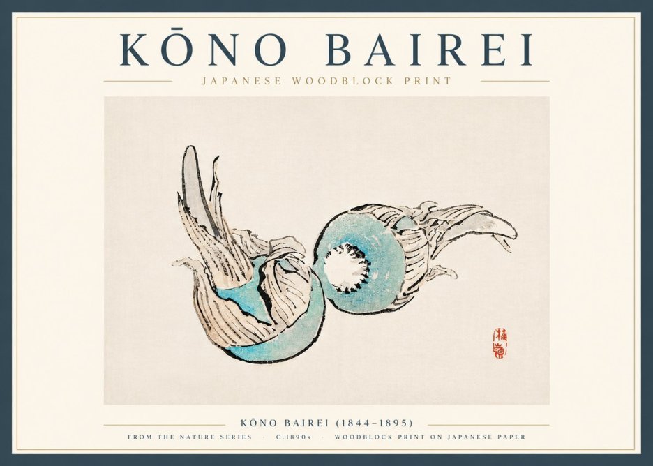 Kōno Bairei Abstract Botanical Forms No4 - Plakat