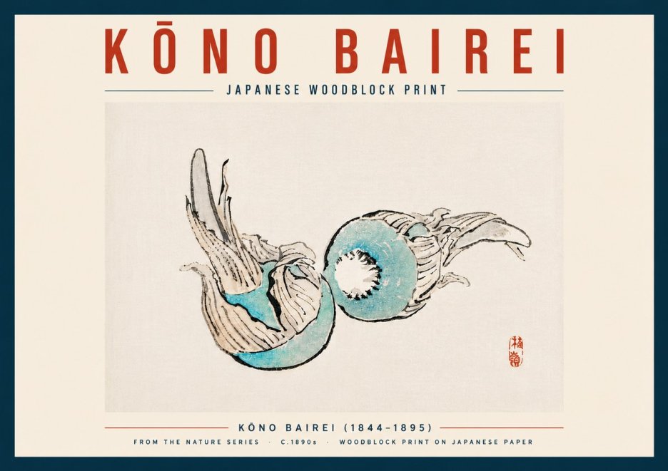 Kōno Bairei Abstract Botanical Forms No6 - Plakat
