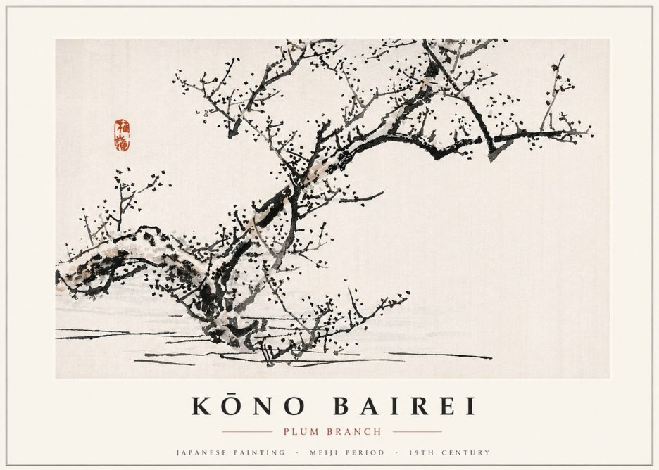 Kōno Bairei Plum Branch No6 - Plakat