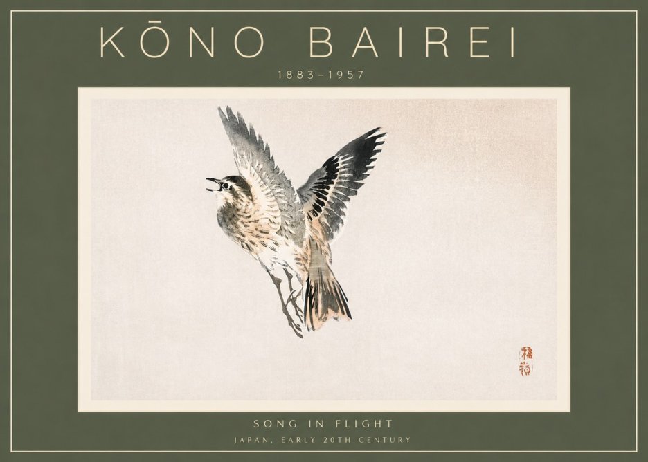Kōno Bairei Song in Flight No2 - Plakat