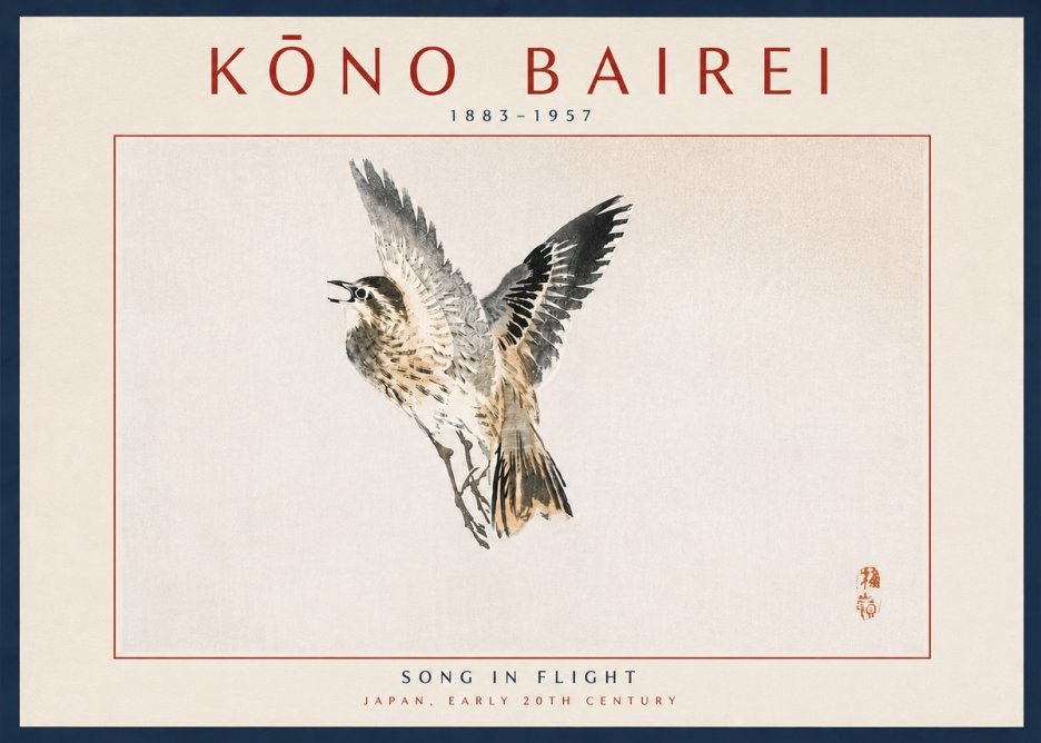 Kōno Bairei Song in Flight No6 - Plakat