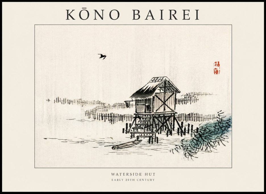 Kōno Bairei Waterside Hut No1 - Plakat