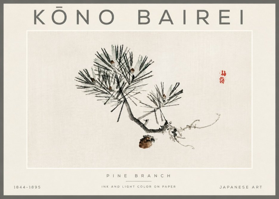 Kōno Bairei Pine Branch No3 - Plakat