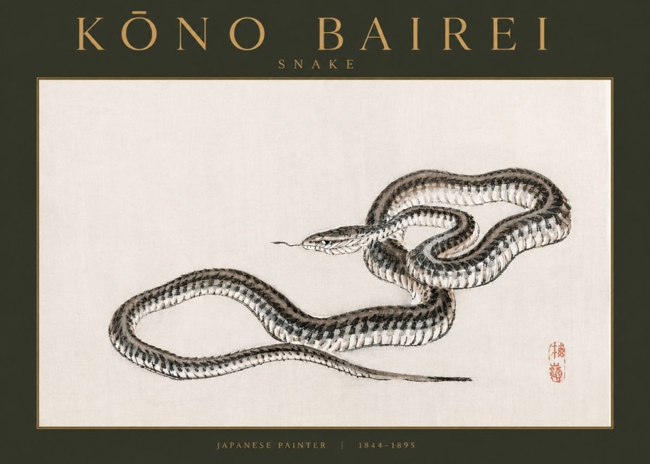 Kōno Bairei Snake No3 - Plakat
