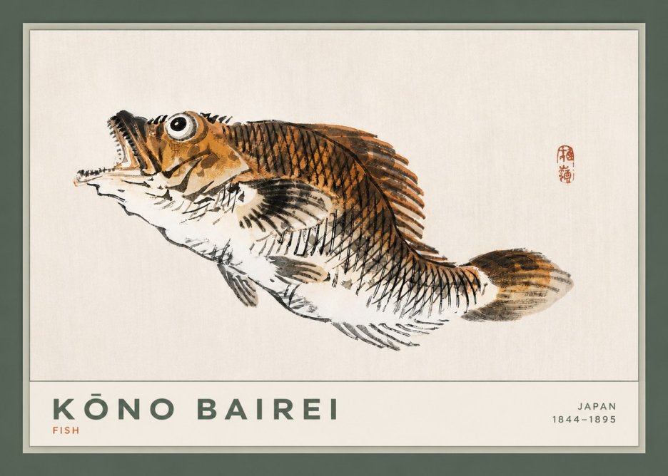 Kōno Bairei Fish II No2 - Plakat