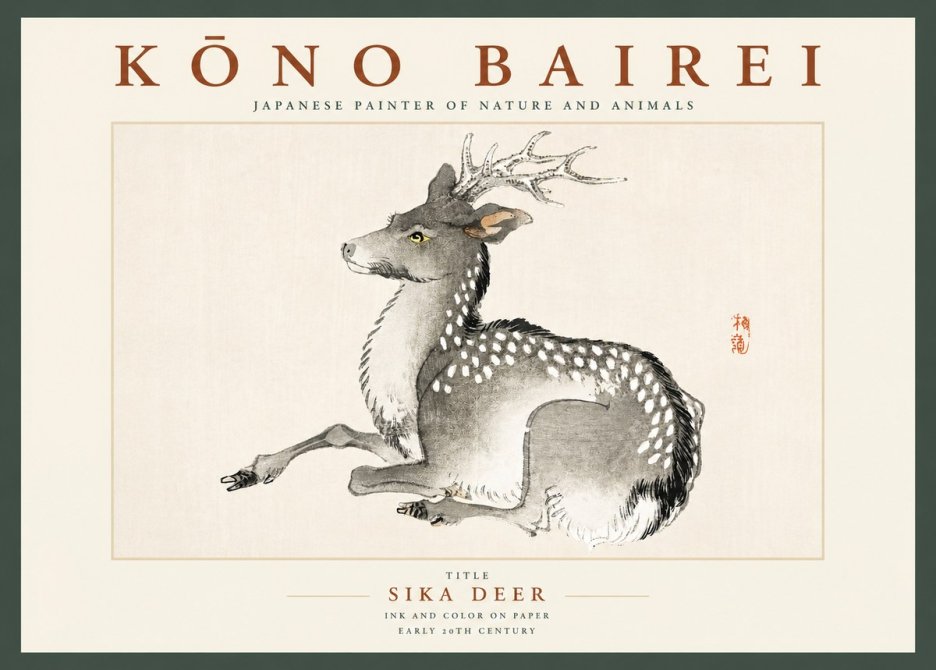 Kōno Bairei Sika Deer No2 - Plakat