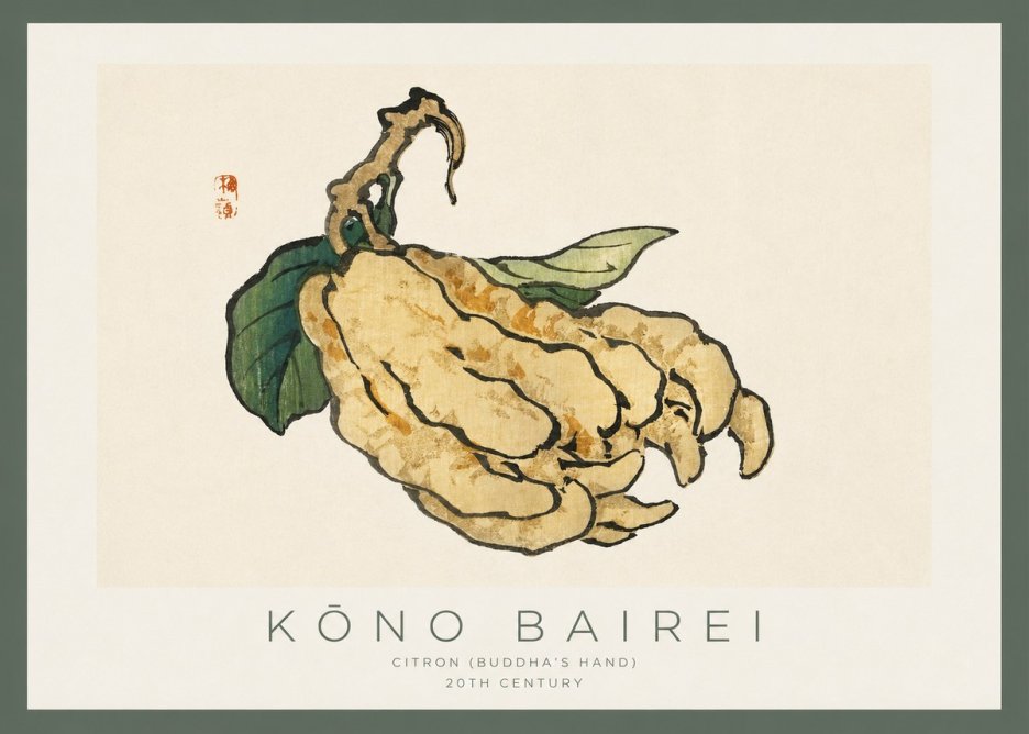 Kōno Bairei Citron (Buddha's Hand) No2 - Plakat