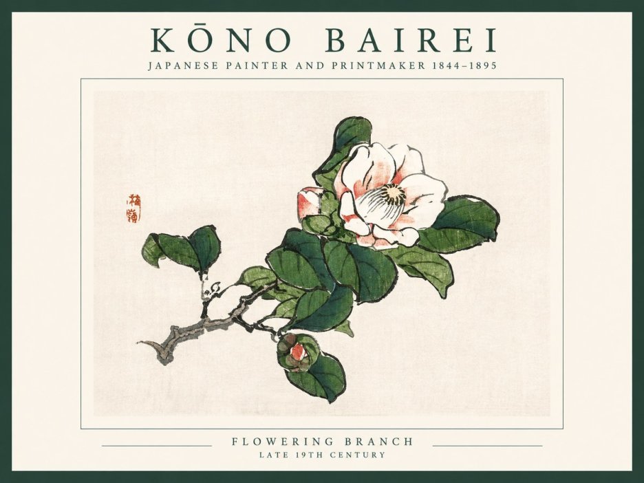 Kōno Bairei Flowering Branch No1 - Plakat