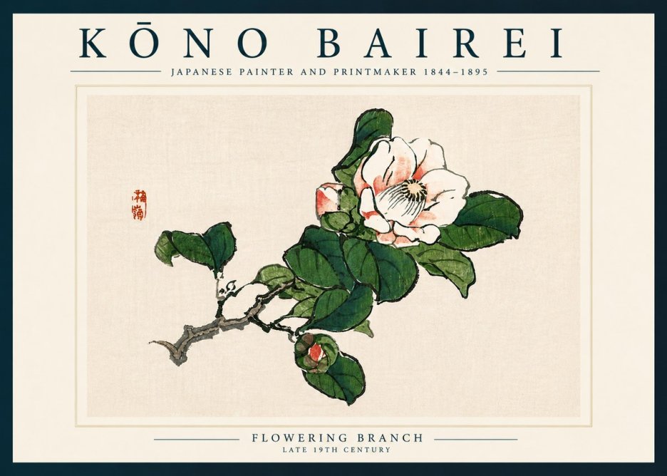 Kōno Bairei Flowering Branch No6 - Plakat