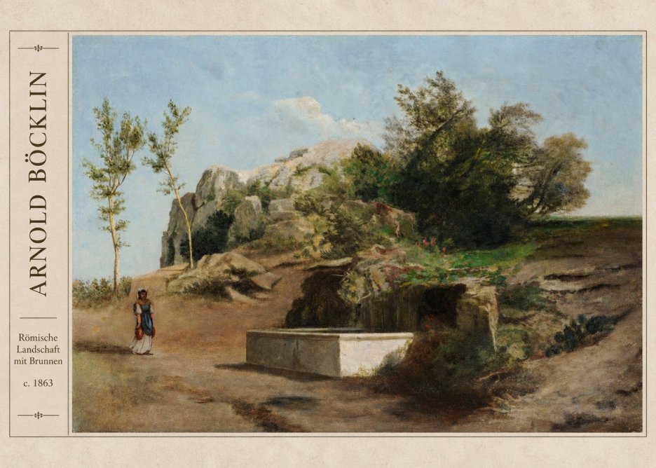Arnold Böcklin Römische Landschaft Mit Brunnen No3 - Plakat