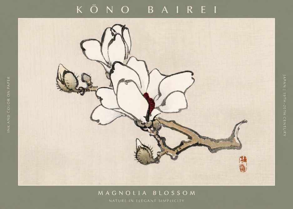 Kōno Bairei Magnolia Blossom No2 - Plakat
