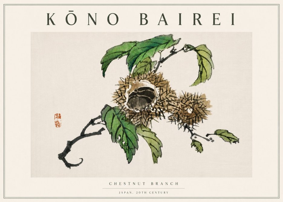 Kōno Bairei Chestnut Branch No5 - Plakat