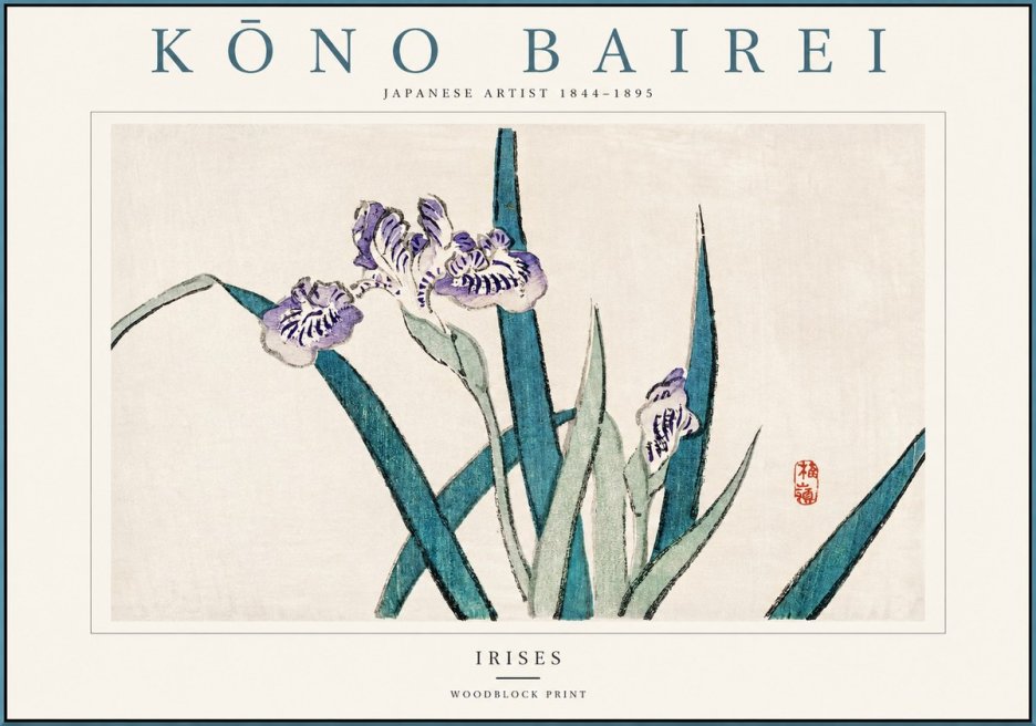 Kōno Bairei Irises No1 - Plakat