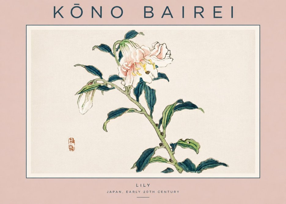Kōno Bairei Lily No3 - Plakat