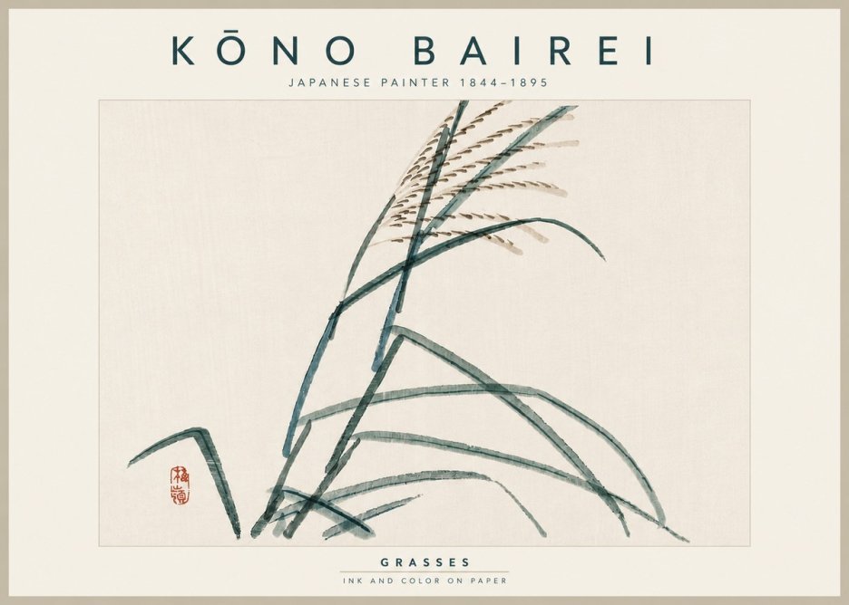 Kōno Bairei Grasses No5 - Plakat