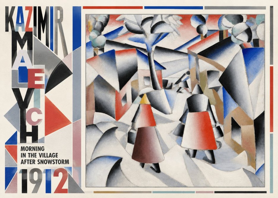 Kazimir Malevich Morning in the Village After Snowstorm No6 - Plakat
