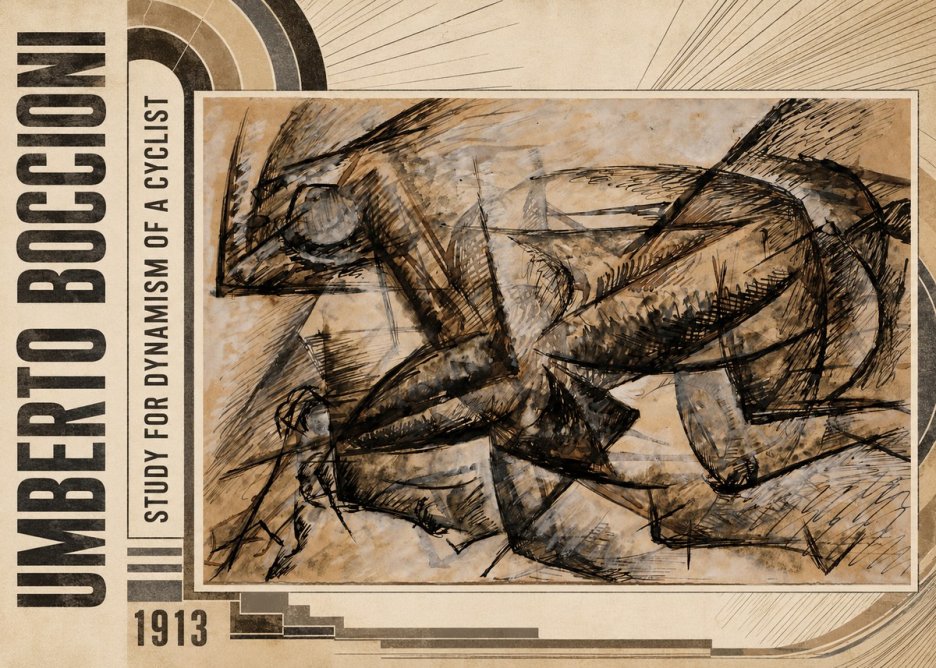 Umberto Boccioni Study for Dynamism of a Cyclist No2 - Plakat