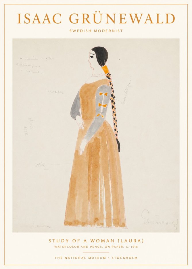 Isaac Grünewald Study of a Woman (Laura) No1 - Plakat