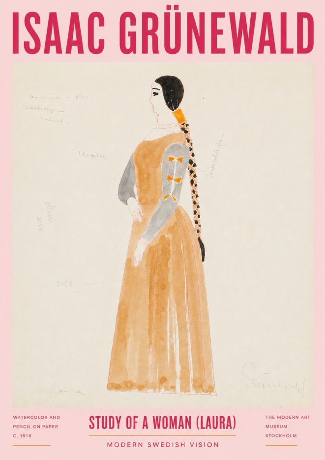 Isaac Grünewald Study of a Woman (Laura) No2 - Plakat